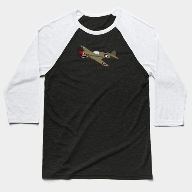 Flying Tiger (Small Design) Baseball T-Shirt by Aeriskate